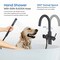 Kibi Circular Floor Mount Tub Filler With Hand Shower - Matte Black KTF301MB - alternate 9